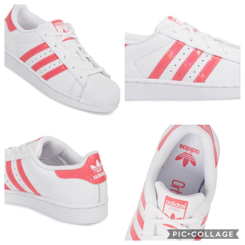 🎉6xHP🎉NEW Adidas Pink Superstar Baby Shoes White - Picture 8 of 8
